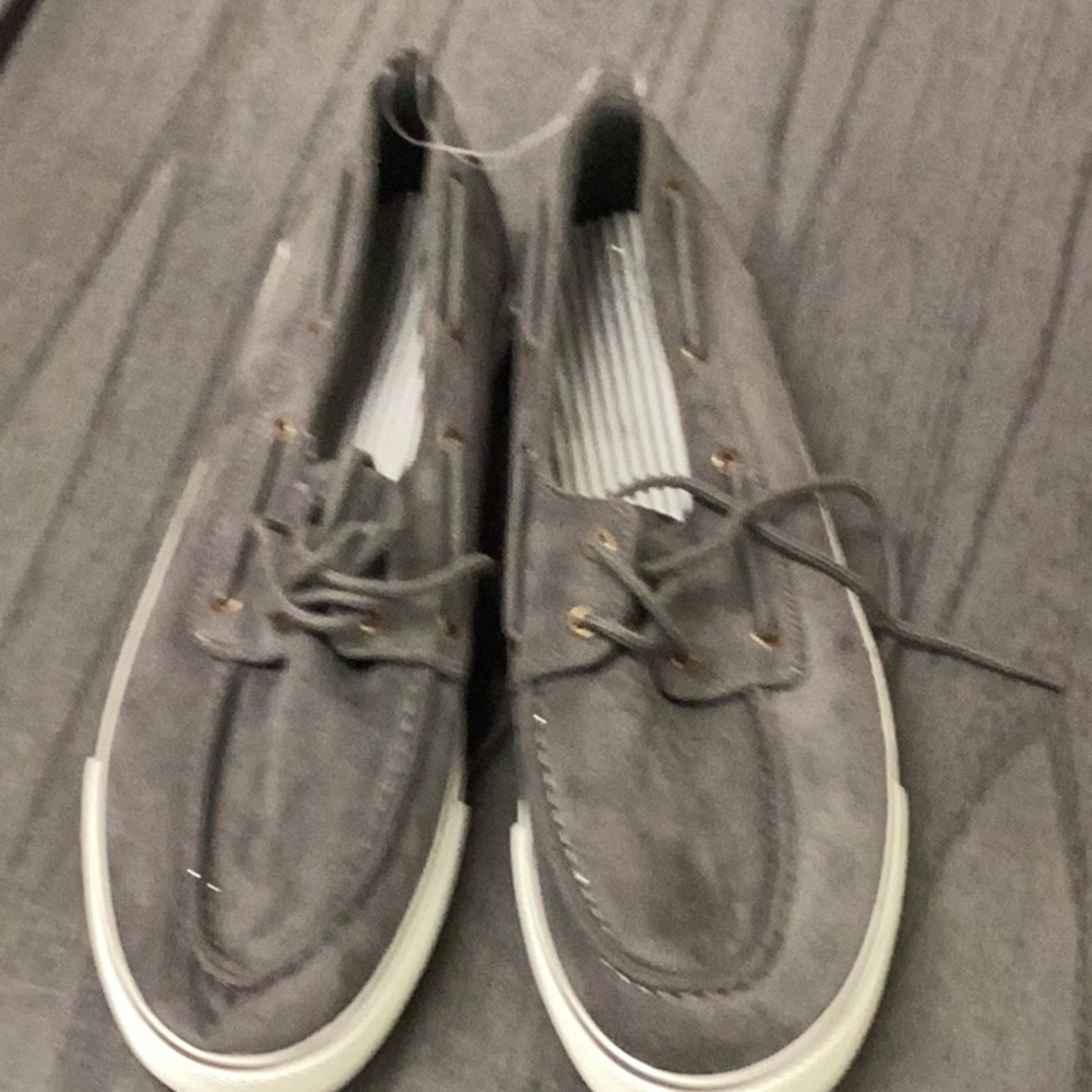 Gray Suede Boat Shoes